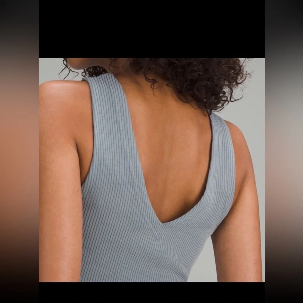 lululemon athletica Ribbed Cropped Tank Top in Light Gray